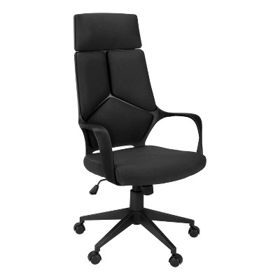 Monarch Specialties Office Chair Adjustable Height Swivel Ergonomic Armrests Computer Desk Work Metal Fabric White Grey Contemporary Modern