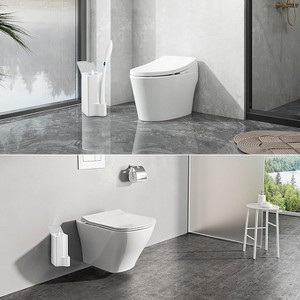 Ridstar 2-Piece Bleach Toilet Brush Holder Set for Bleach Toilet Brush Starter Kit-White - 1 of 4