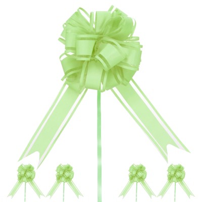 Unique Bargains Plastic Flower Ribbon Glossy Appearance Durable Gift Wrap Bows 10 Count