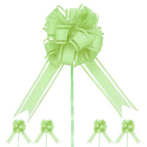 Unique Bargains Plastic Flower Ribbon Glossy Appearance Durable Gift Wrap Bows 10 Count - 1 of 4