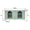 60'' Sideboard Buffet Cabinet with 4 Fluted Glass Doors and Adjustable Shelves for Dining Room or Entryway-Baofuwish - 4 of 4