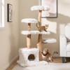 Tangkula 53" Tall Natural Branch Wooden Cat Tower w/ Jute Scratching Posts Plush Perch - 2 of 4