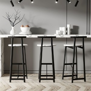 NicBex Set of 3 Bar Stools for Kitchen Island,Metal Counter Bar Stools with Backrest,Bar Chairs for Dining Rooms,Kitchens,Islands - 1 of 4