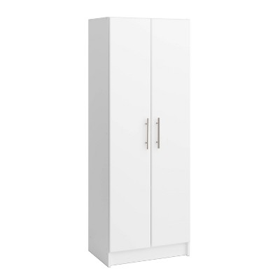 White Tall Storage Cabinet with Adjustable Shelves
