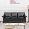 VYNXARIA The Luxurious Three-Seat Sofa Chair that Combines Elegance and Comfort, Adorned with Silver Nailhead Trim£¬Black - 2 of 4