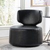 29.13"W PU Fabric Swivel Chair with Spacious Seat, 360° Rotating Base and Sturdy Wood Frame for Living Room - 3 of 4