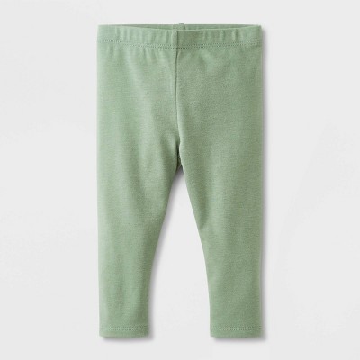 Image of Baby Girls' Jersey Leggings - Cat & Jack™ Sage Green Newborn