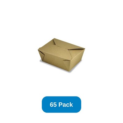 Inno-Pak 56 oz Recycled Kraft Paper Food Box #3 Size - Pack of 65