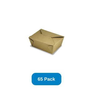Inno-Pak 56 oz Recycled Kraft Paper Food Box #3 Size - Pack of 65 - 1 of 2