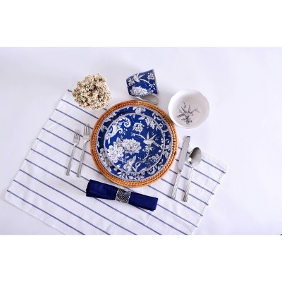 Adelaide Toile Porcelain 16-Piece Dinnerware Set in Dark Blue
