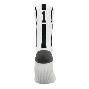 Mk Socks Player ID Jersey Number SINGLE Crew Sock - White, Black - 1 of 1