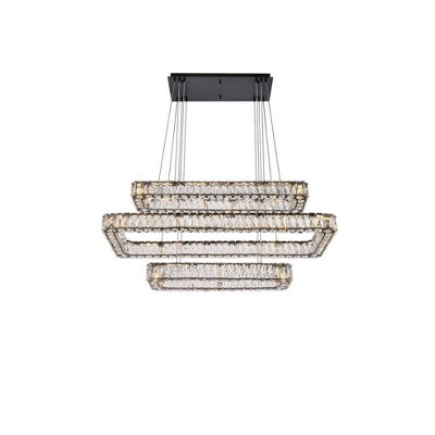 Elegant Lighting Monroe 3 - Light Pendant in  Black