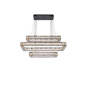 Elegant Lighting Monroe 3 - Light Pendant in  Black - 1 of 4