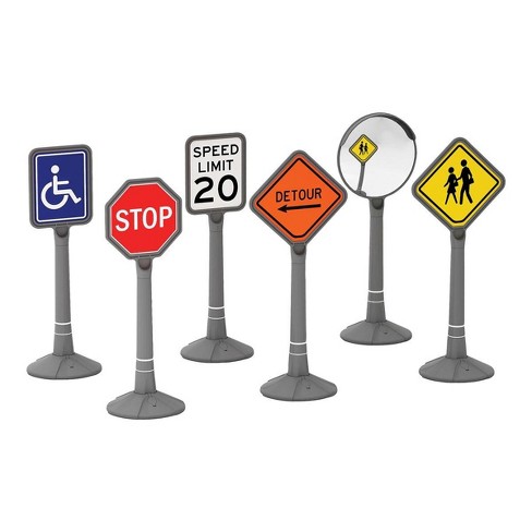 Kaplan Early Learning Jumbo Traffic Signs - Set Of 5 : Target