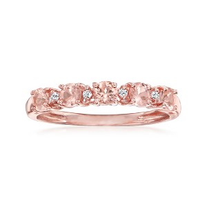 Ross-Simons 0.50 ct. t.w. Morganite Ring With Diamond Accents in 18kt Rose Gold Over Sterling - 1 of 4