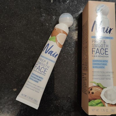 Nair Prep & Smooth Facial Hair Removal Cream For Women Sensitive - 1.76 ...