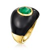 Ross-Simons 1.20 Carat Emerald and Black Enamel Ring in 18kt Gold Over Sterling - 3 of 4