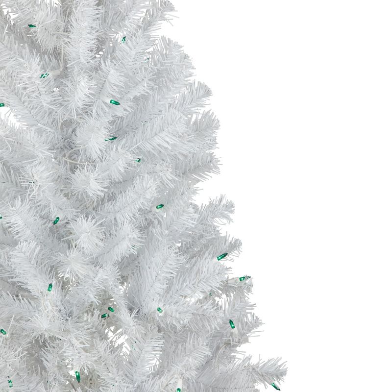 Northlight 4' Pre-Lit White Artificial Christmas Tree, Green Lights, 4 of 8