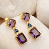 SOHI Women's Amethyst Purple Sovereign Drop Earrings - 2 of 4