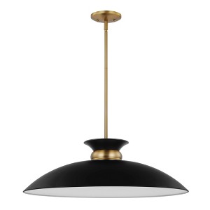 Nuvo Lighting Perkins 1 - Light Pendant in  Matte Black/Burnished Brass - 1 of 1