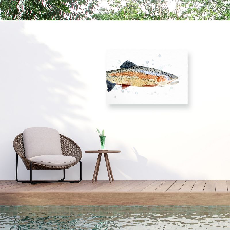 "Watercolor Rainbow Trout I" Outdoor All-Weather Wall Decor, 1 of 8