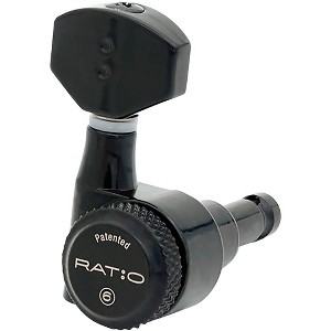 Graph Tech Ratio 6-In-Line Electric Locking Tuning Machine Heads With Staggered Posts Black 6 String - 1 of 1