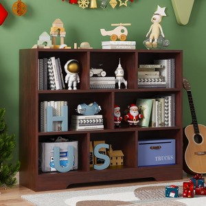 Book Shelf, Cubes Storage Organizer, Freestanding Bookshelf Cube Shelf for Bedroom, Living Room, 3-Tier Open Bookshelf Wooden Bookcase - 1 of 4