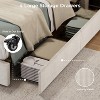 Full/ Queen/King Size Platform Bed Frame with Tufted Wingback Headboard, Corduroy Upholstered, 4 Storage Drawers, Wooden Slats, No Box Spring Needed - 4 of 4