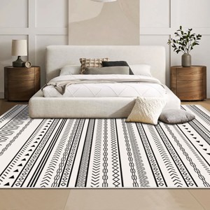 FURNIinspire Floor Mats Living Room Area Rug Modern Non-Slip Floor Carpet, Large Machine Washable Rugs for Bedroom, Office, Grey, 60"*84" - 1 of 4