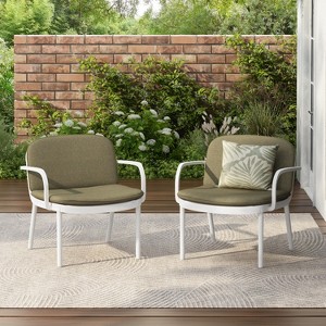 Christopher Knight Home Gudrun Outdoor Polypropylene Club Chair with Water-Resistant Cushion (Set of 2) - 1 of 4