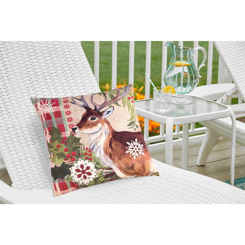 C&F Home 18" x 18" Winter Reindeer Indoor/Outdoor Decorative Throw Pillow, 5 of 10