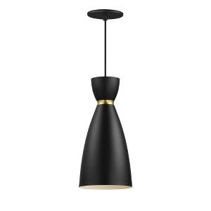 Maxim Lighting Carillon 1 - Light Pendant in  Black/Satin Brass - 1 of 4