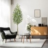 5FT/6FT/7FT Fake Olive Tree, Artificial Tree with Realistic Wood Trunk, Silk Leaves & Lifelike Olive Fruits in Decorative White Pot - 2 of 4
