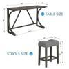NicBex Dining Room Table Set for 3 Farmhouse Counter Height Table with MDF Tabletop, Wooden Frame, USB Ports and 3 Stools for Kitchen - 2 of 4