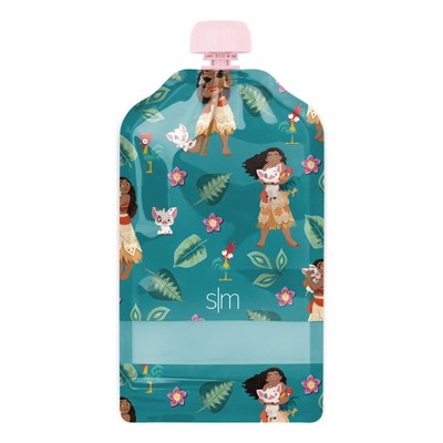Disney Princesses 20 pack Kids Food Pouches - Simple Modern: Reusable; Refillable Off-White Storage Bags, 5oz Capacity