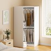 NicBex 63.60"H Armoire Corner Wardrobe Closet Storage Cabinet with Pole & Shelves for Bedroom - 2 of 4