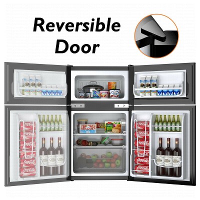 Costway 3.2 Cu Ft Compact Gray Refrigerator with Freezer