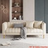 Modern Faux Leather Sofa Couch, 78 in W Sofa w/ Deep Seats, 3 Seater Sofa Couch w/ 2 Throw Pillows & Wood Legs, Easy Assembly - 3 of 4