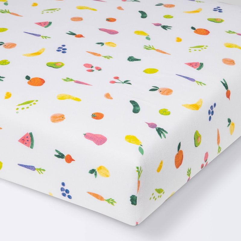 Fitted Crib Sheet - Cloud Island&#8482; Fruits and Veggies, 1 of 9