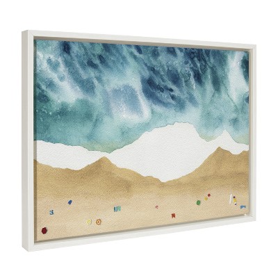North Shore Coastal Canvas Print with White Frame, 18x24