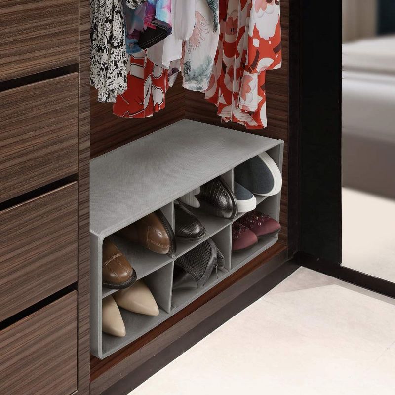 Sorbus Shoe Organizer Bin, 6 Section Cubby Shoe Shelves, Foldable Portable Detachable Closet Organizer Storage for Home Organization, 2 of 10
