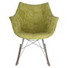 LeisureMod Willow Nursery Rocking Chair in Velvet Upholstery - Eiffel Ash Wood Base, Plus Comfort, Perfect for Nurseries - 2 of 4