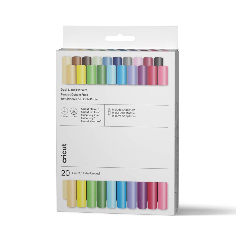 Cricut 20ct Dual-Sided Ultimate Markers Set and Pen Adapter