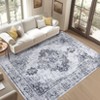 Boho Vintage Living Room Area Rug, Lightweight Non-Shedding Carpet Non Slip Thin Printed Super Soft Floor Carpet Throw Rugs for Bedroom Dining Room - 2 of 4