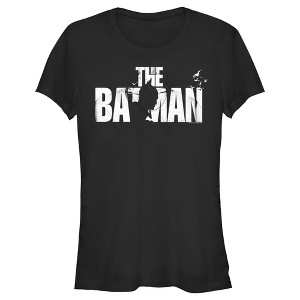 Juniors Womens The Batman Black and White Silhouette T-Shirt - 1 of 4
