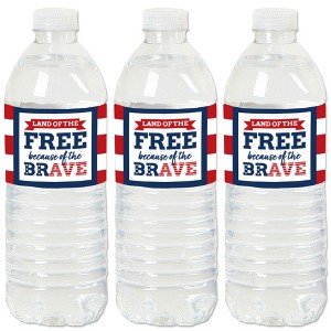 Big Dot of Happiness Happy Veterans Day - Patriotic Water Bottle Sticker Labels - Set of 20 - 1 of 4