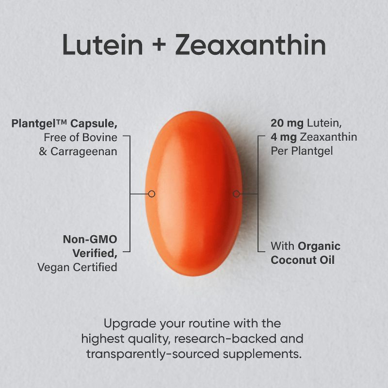 Sports Research Lutein + Zeaxanthin with Coconut Oil, Dietary Supplement, Softgel, 3 of 5