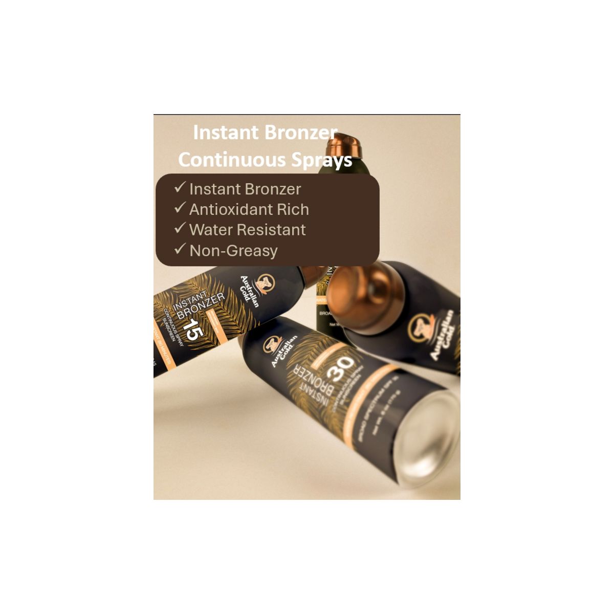 Australian Gold Continuous Spray Sunscreen With Instant Bronzer - 6 fl oz - thumbnail 2