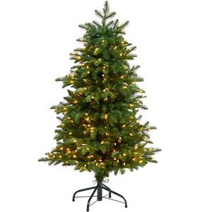 Nearly Natural 4-ft South Carolina Fir Artificial Christmas Tree with 250 Clear Lights and 752 Bendable Branches - 1 of 4