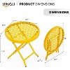 VINGLI Patio Folding Side Table, Small Outdoor Table with Everlasting Floral Pattern and Sturdy X-Shaped Metal Frame Ideal,Yellow, 1 Pack - 3 of 4